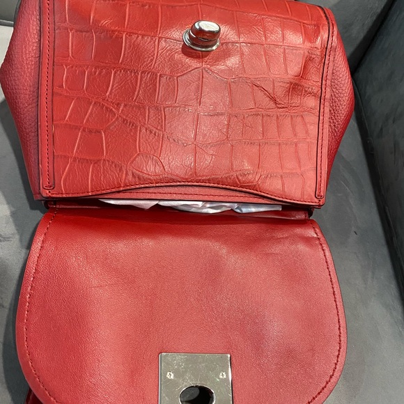 Coach DRIFTER TOP HANDLE IN EXOTIC MIXED LEATHERS RED - Picture 9 of 16